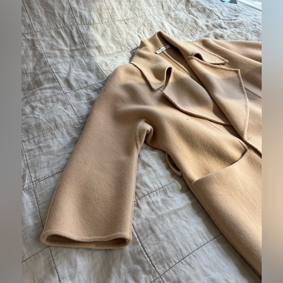 Metaformose Double Faced Wool Cashmere Coat, Beige - Picture 7 of 11
